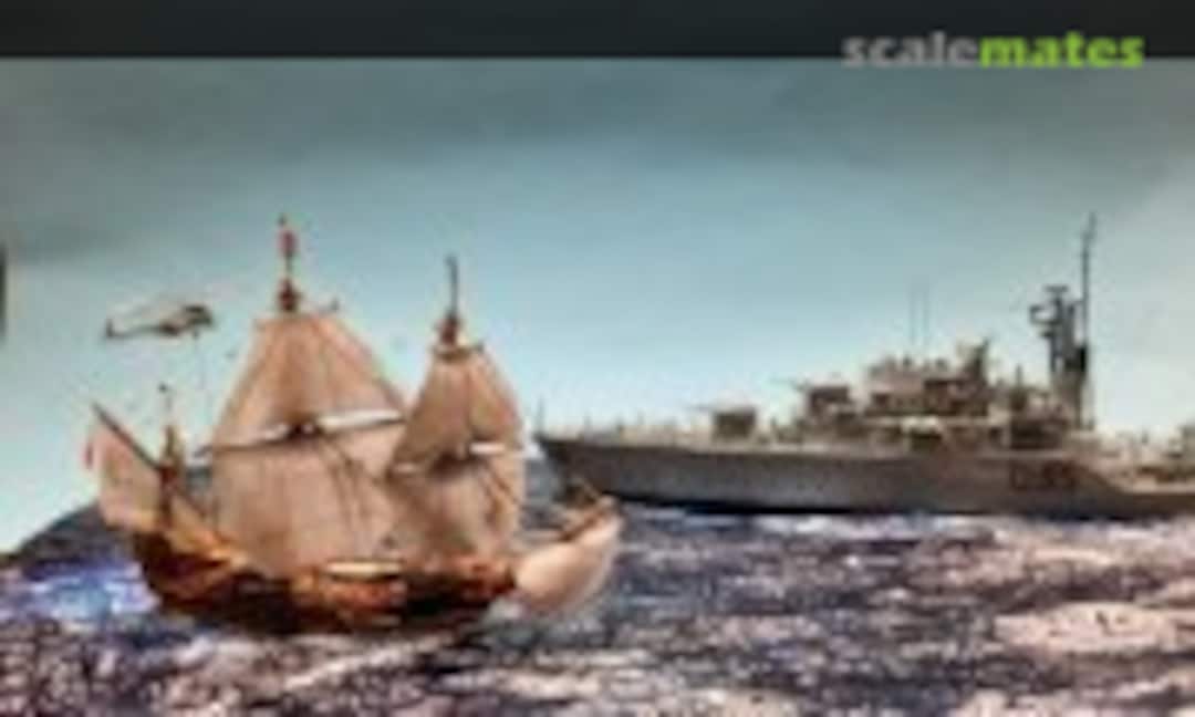Mayflower II trifft HMS Diamond auf hoher See 1:350