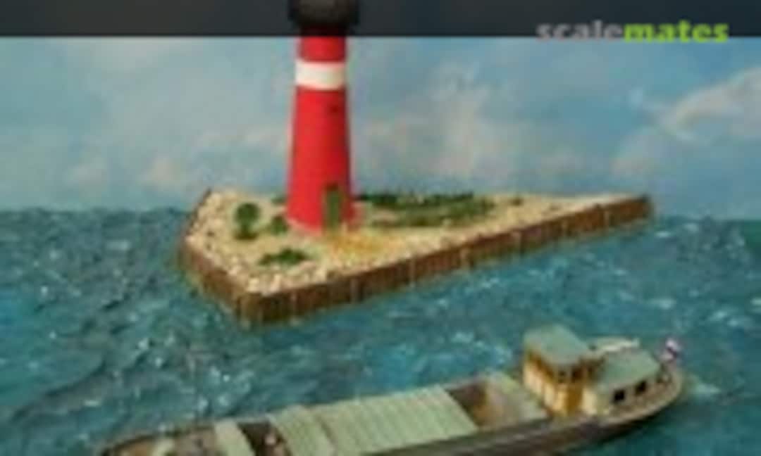 Diorama Rheinkahn und Leuchtturm 1:160