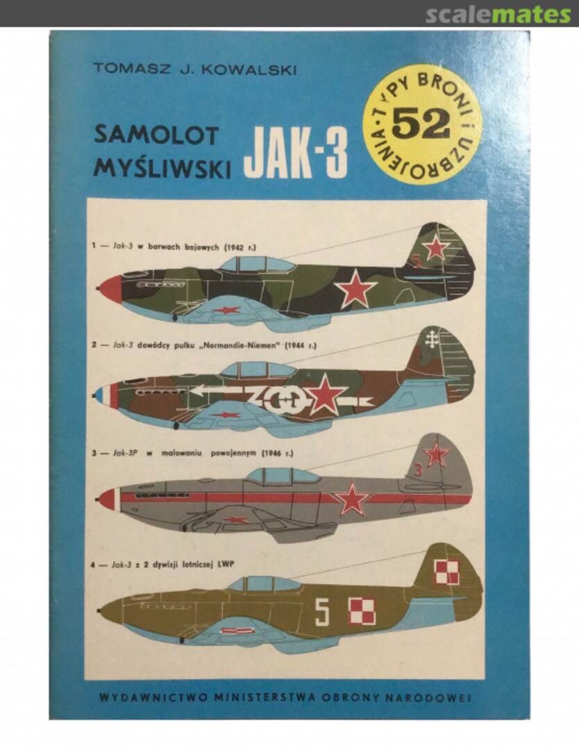 Cover Samolot myśliwski JAK-3 52 Wydawnictwo MON Cover Samolot myśliwski JAK-3 52 Wydawnictwo MON