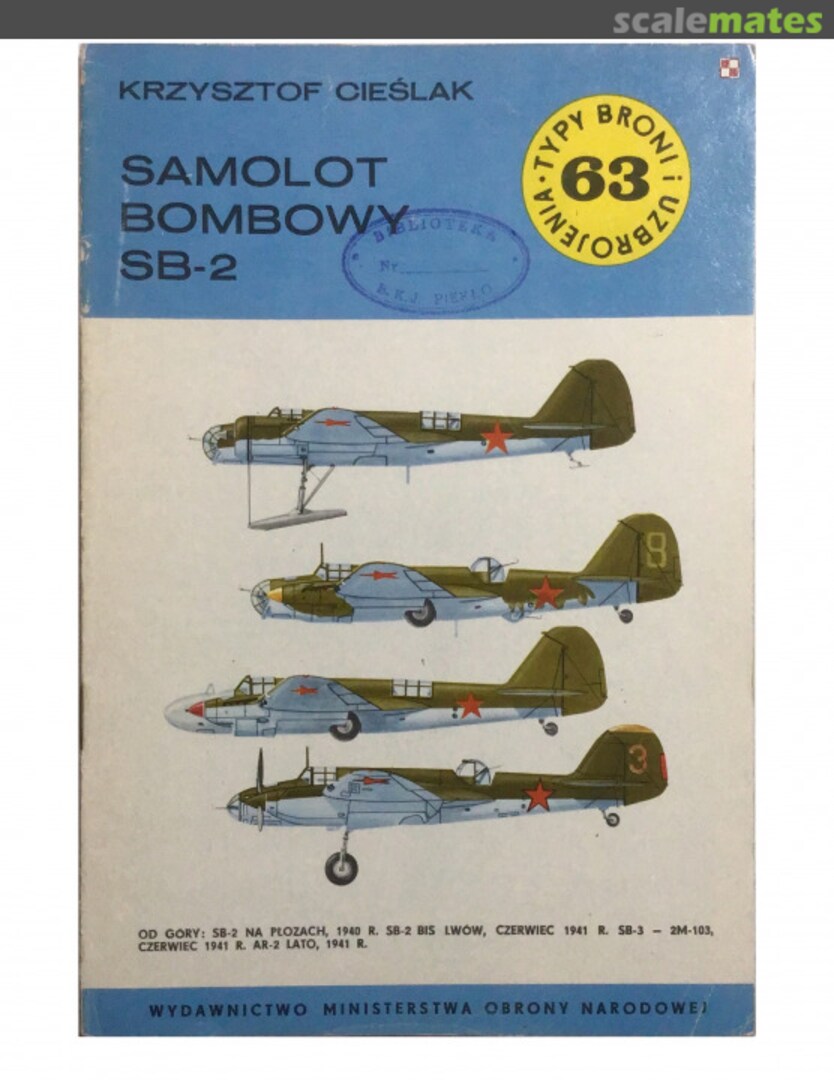 Cover Samolot bombowy SB-2 63 Wydawnictwo MON Cover Samolot bombowy SB-2 63 Wydawnictwo MON