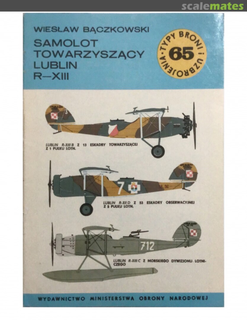 Cover Samolot towarzyszący Lublin R-XIII 65 Wydawnictwo MON Cover Samolot towarzyszący Lublin R-XIII 65 Wydawnictwo MON