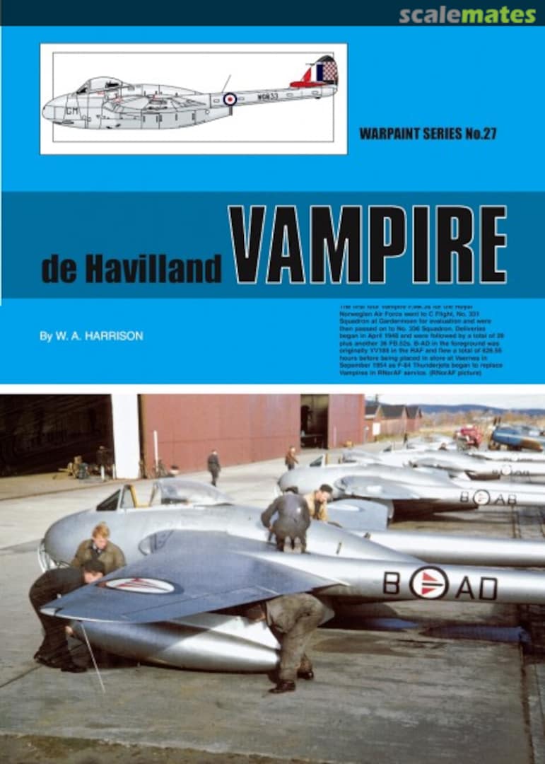 Cover de Havilland Vampire 27 Warpaint Books Limited Cover de Havilland Vampire 27 Warpaint Books Limited