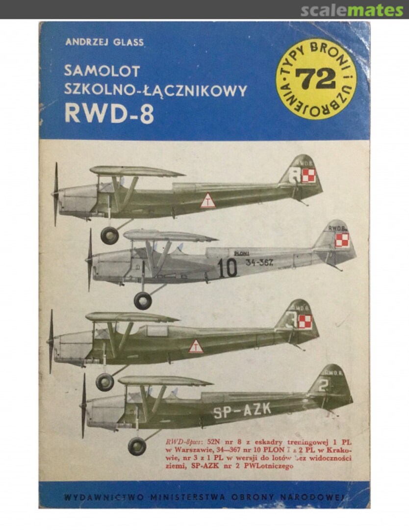 Cover Samolot szkolno-łącznikowy RWD-8 72 Wydawnictwo MON Cover Samolot szkolno-łącznikowy RWD-8 72 Wydawnictwo MON