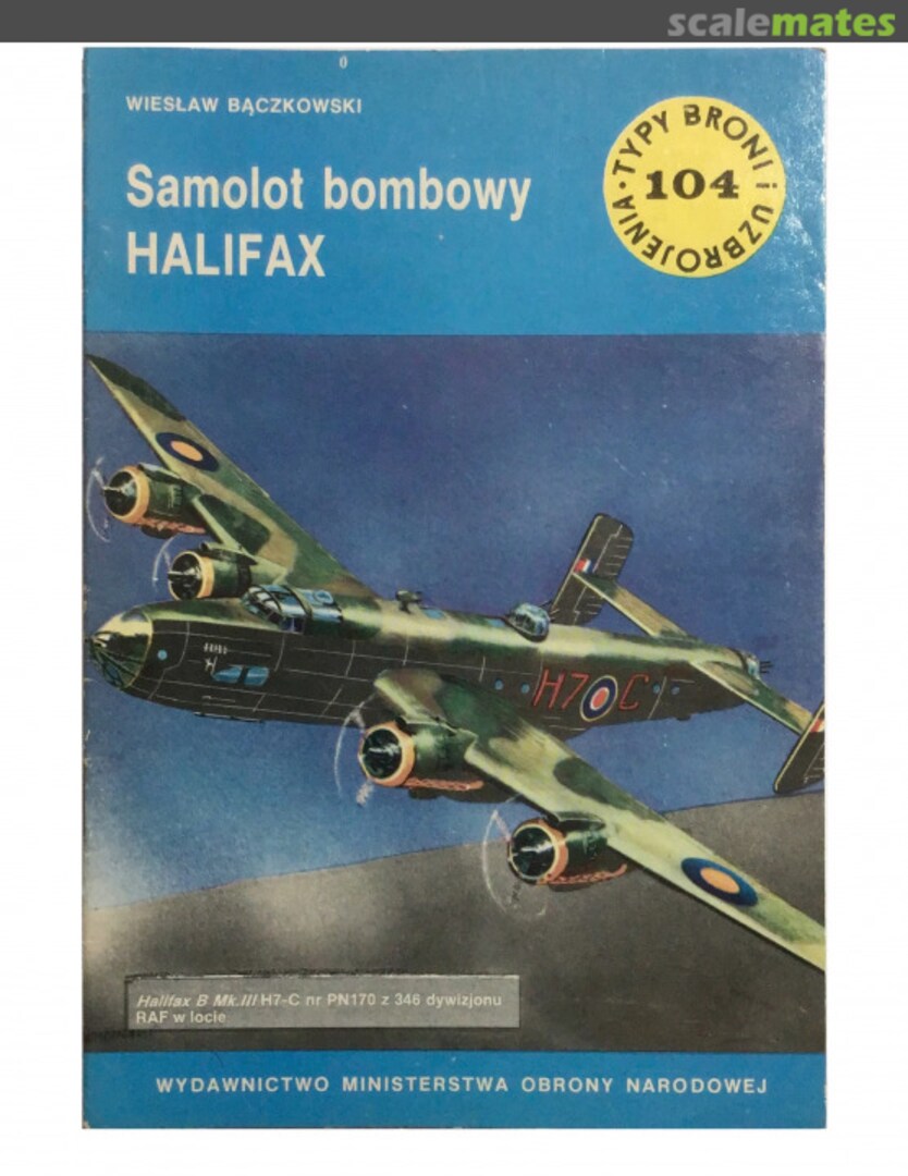 Cover Samolot bombowy HALIFAX 104 Wydawnictwo MON Cover Samolot bombowy HALIFAX 104 Wydawnictwo MON