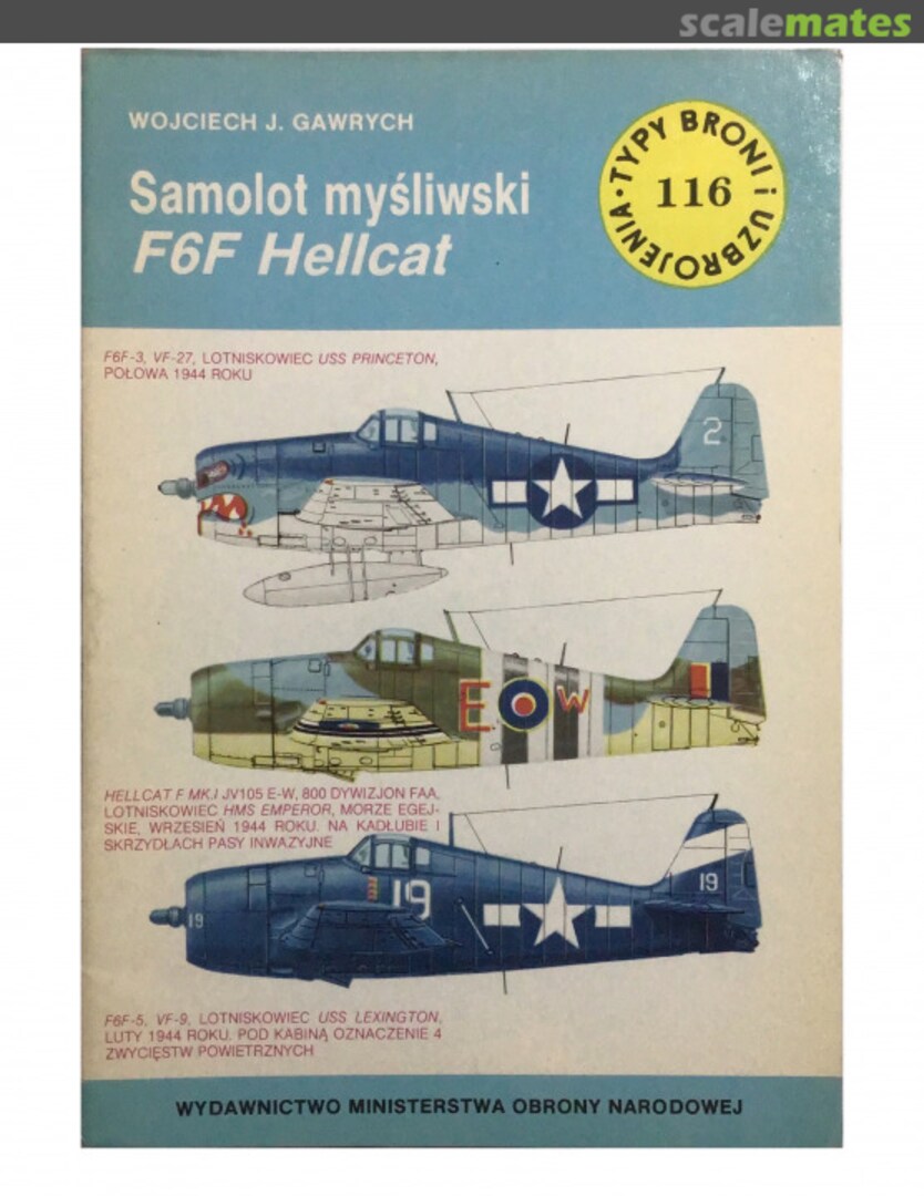 Cover Samolot myśliwski F6F Hellcat 116 Wydawnictwo MON