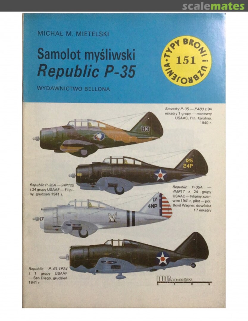 Cover Samolot myśliwski Republic P-35 151 Wydawnictwo Bellona