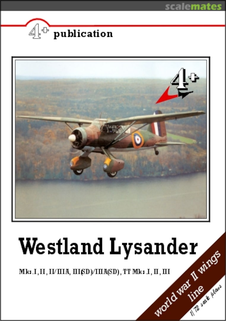 Cover Westland Lysander 4+09 4+ Publications Cover Westland Lysander 4+09 4+ Publications
