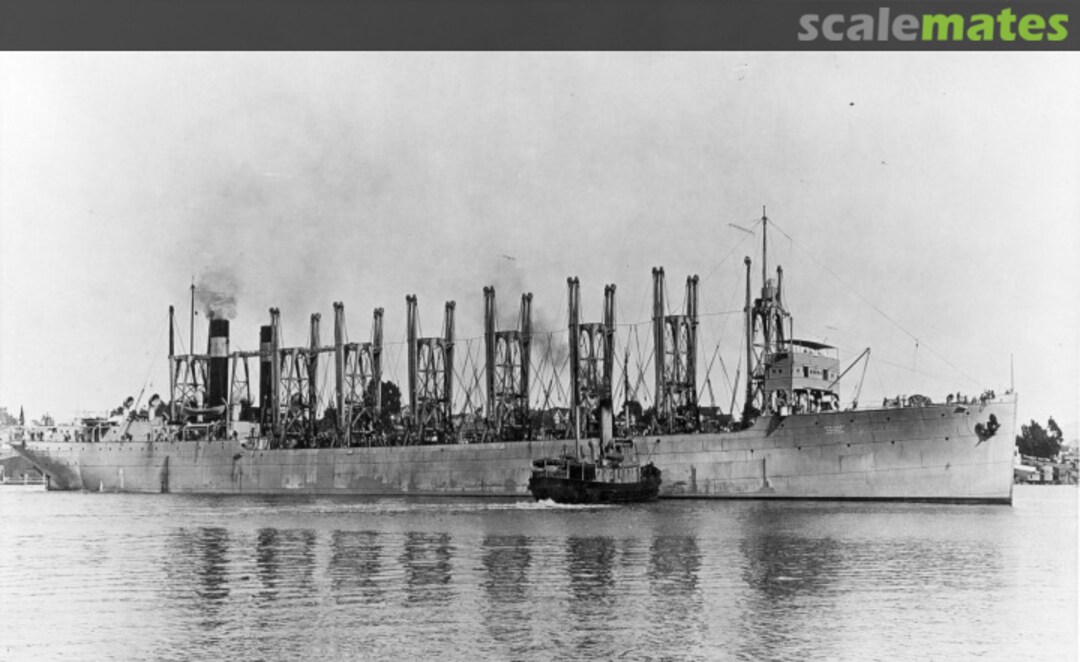 Cover Fleet collier USS Jupiter AC-3 (later USS Langley CV-1), profile and deck  Model Monkey