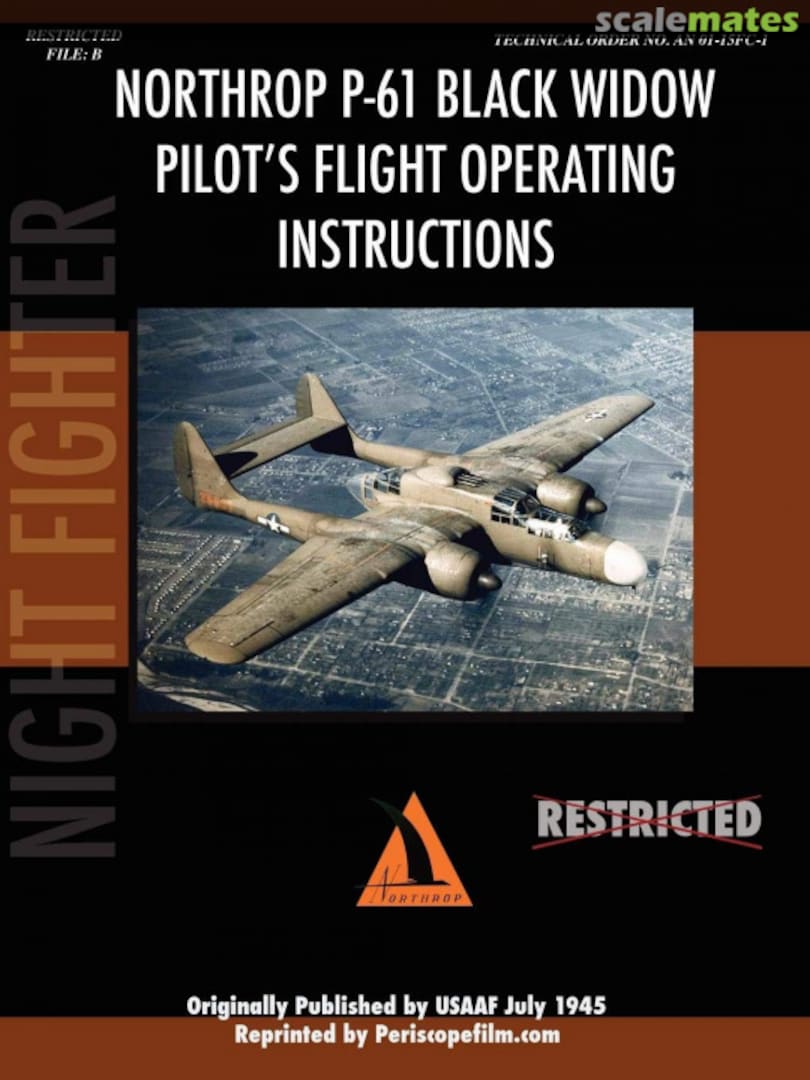 Cover Northrop P-61 Black Widow Pilot's Flight Operating Instructions Periscope Film Cover Northrop P-61 Black Widow Pilot's Flight Operating Instructions Periscope Film