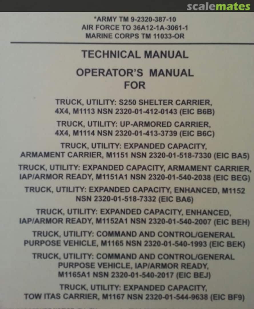 Cover TM 9-2320-387-10 JAN 2012 Truck, Utility: HMMWV Family Unknown Cover TM 9-2320-387-10 JAN 2012 Truck, Utility: HMMWV Family Unknown