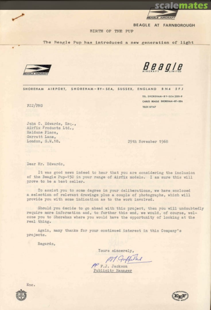 Cover Beagle 150 Pup reference material Airfix Cover Beagle 150 Pup reference material Airfix