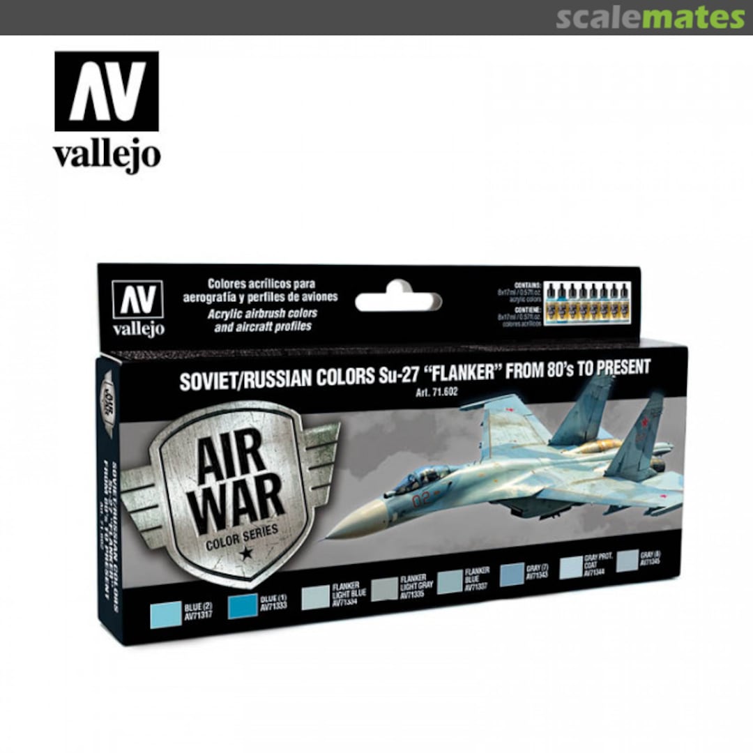 Boxart Soviet/Russian Colors Su-27 “Flanker” from 80’s to present  Vallejo Model Air