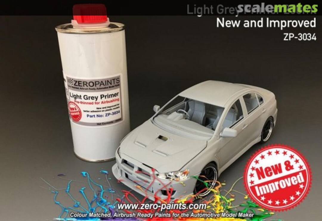 Boxart Light Grey Primer 250ml Airbrush Ready ZP-3034 Zero Paints