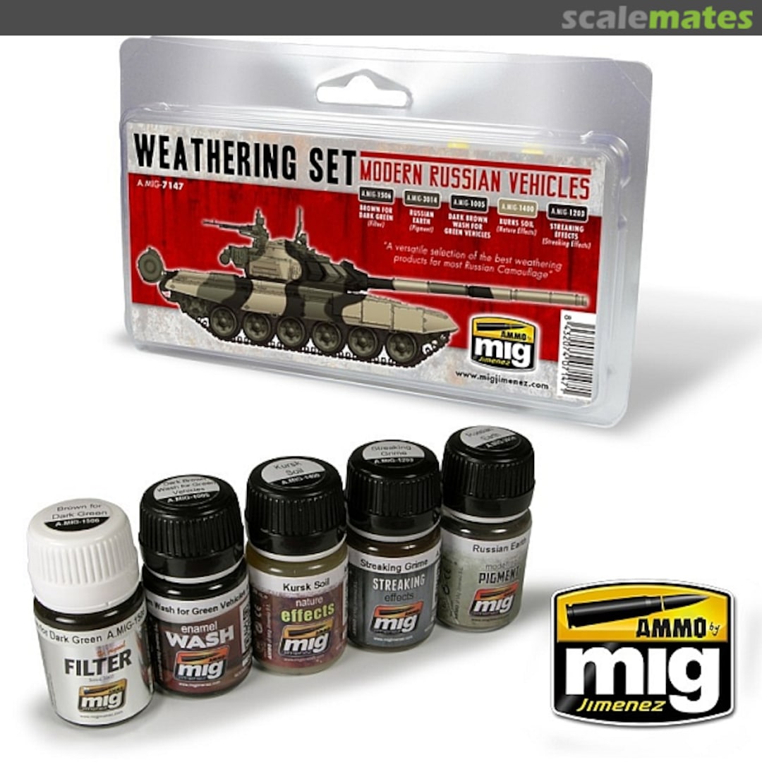 Boxart Weathering set Modern Russian vehicles 7147 Ammo by Mig Jimenez