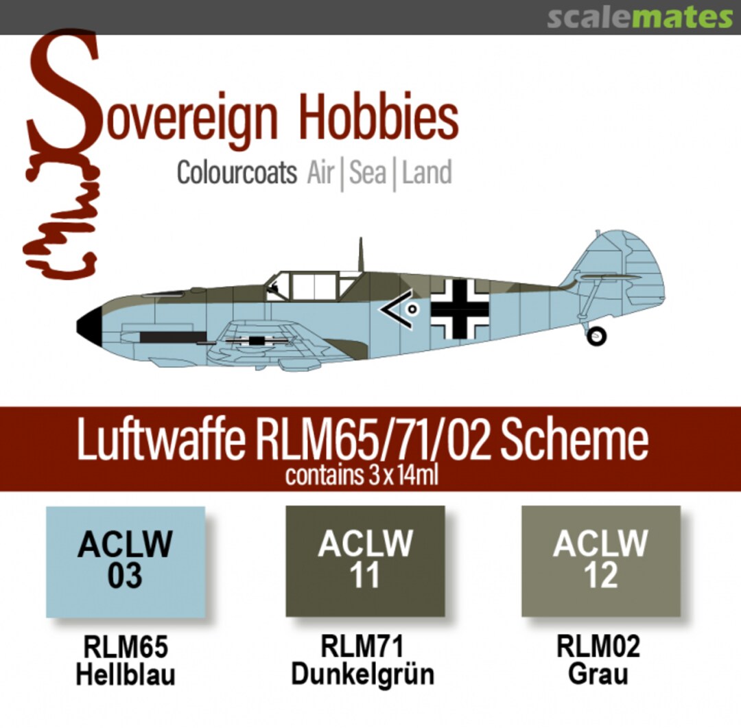 Boxart Colourcoats Set Luftwaffe RLM65/71/02 Day Fighter Scheme  Colourcoats (since 2014)
