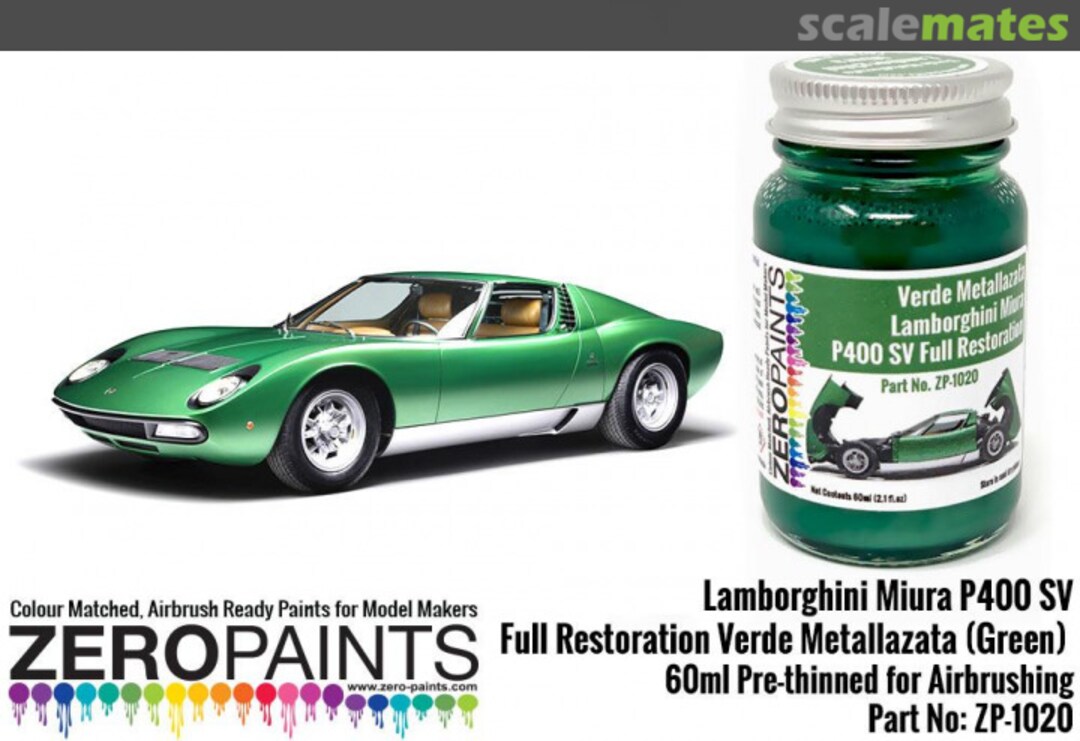 Boxart Lamborghini Miura P400 SV Full Restoration Verde Metallazata  Zero Paints
