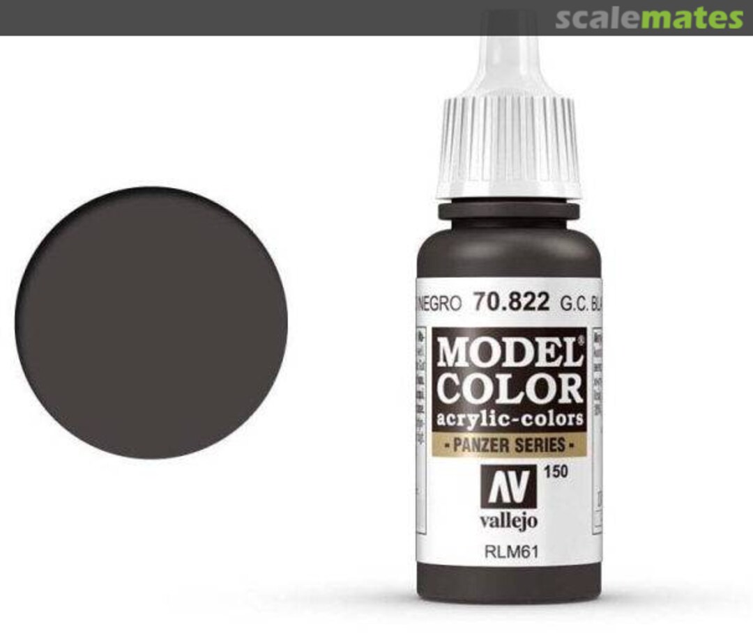 Boxart German Camouflage Black Brown - RLM61 70.822, 822, Pos. 150 Vallejo Model Color Boxart German Camouflage Black Brown - RLM61 70.822, 822, Pos. 150 Vallejo Model Color