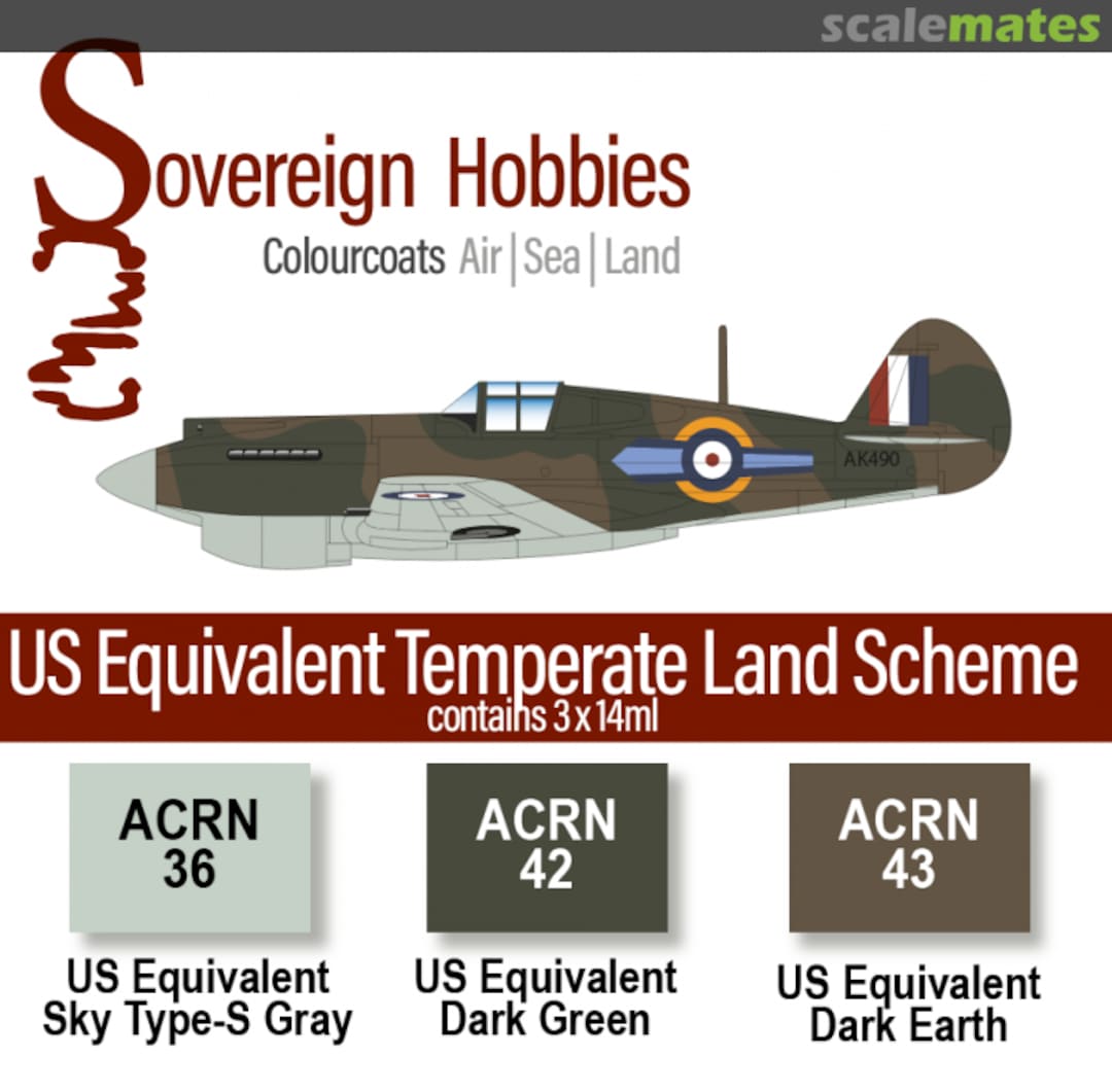 Boxart Colourcoats Set US Equivalent RAF Temperate Land Scheme (Rev  Colourcoats (since 2014)