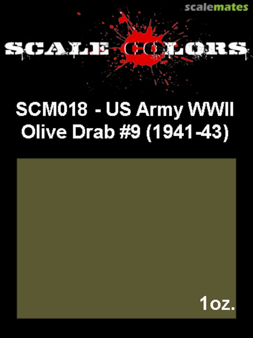 Boxart US Army WWII Olive Drab #9 (41-43) SCM018 Scale Colors Boxart US Army WWII Olive Drab #9 (41-43) SCM018 Scale Colors