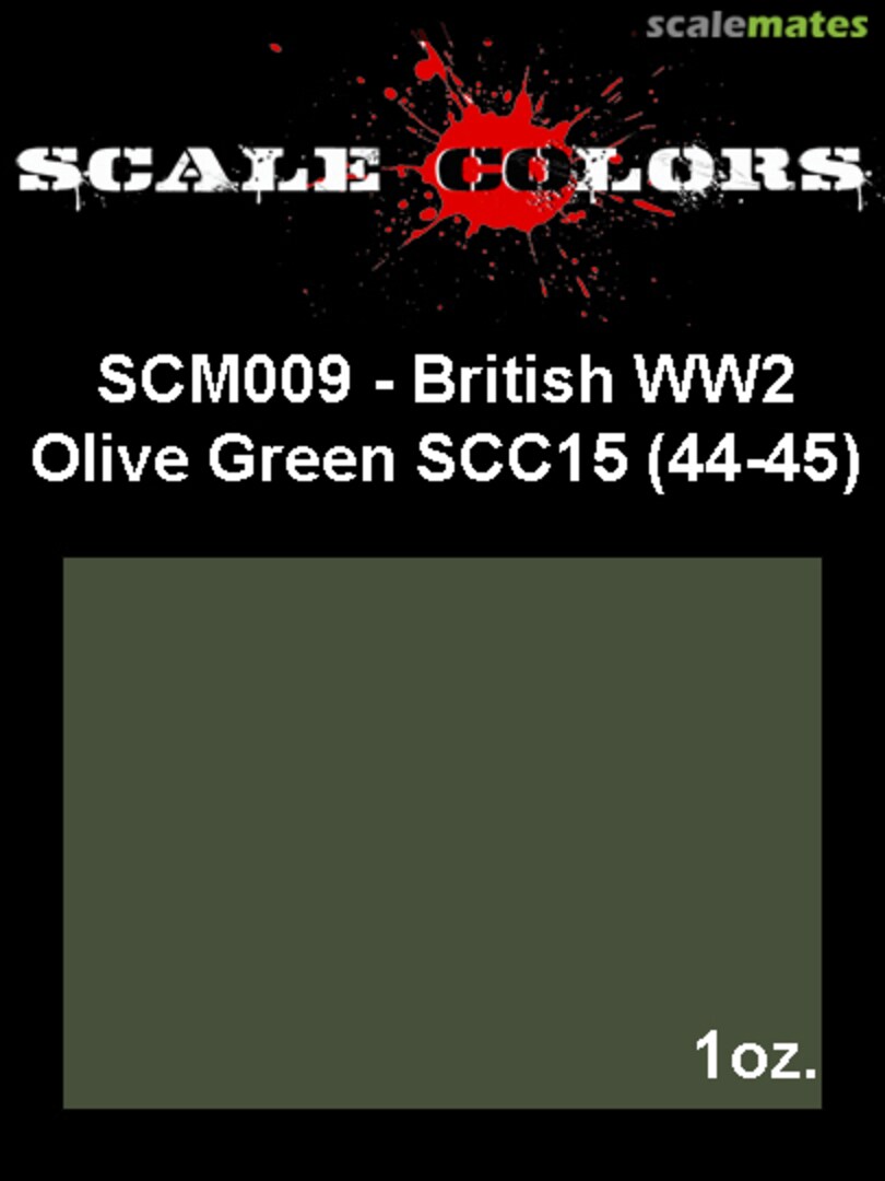 Boxart British WWII Olive Green SCC15 (44-45) SCM009 Scale Colors Boxart British WWII Olive Green SCC15 (44-45) SCM009 Scale Colors