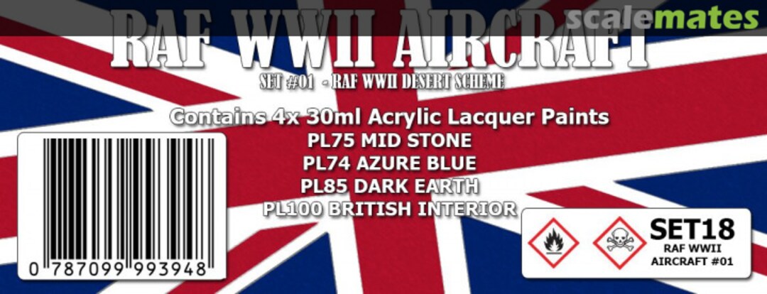 Boxart RAF WWII Desert Scheme Colour Set #1 SET18 SMS