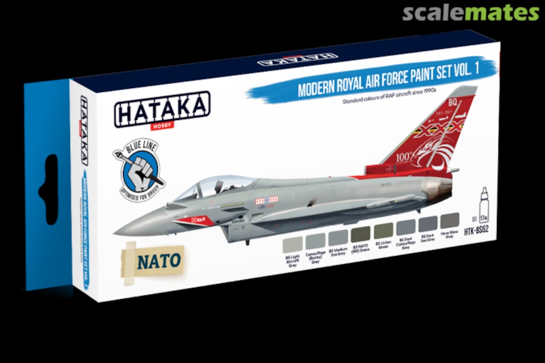 Boxart Modern Royal Air Force Paint set vol. 1 HTK-BS52 Hataka Hobby Blue Line Boxart Modern Royal Air Force Paint set vol. 1 HTK-BS52 Hataka Hobby Blue Line