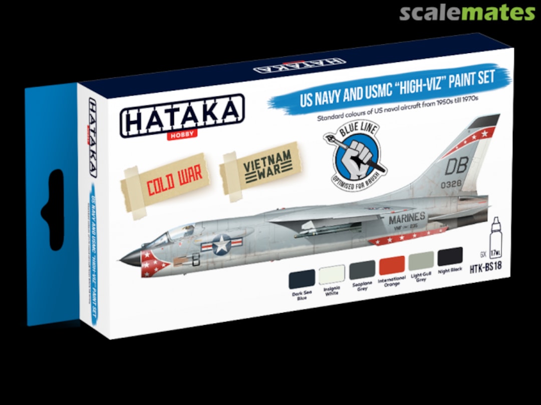 Boxart US Navy and USMC „high-viz” Paint Set HTK-BS18 Hataka Hobby Blue Line Boxart US Navy and USMC „high-viz” Paint Set HTK-BS18 Hataka Hobby Blue Line