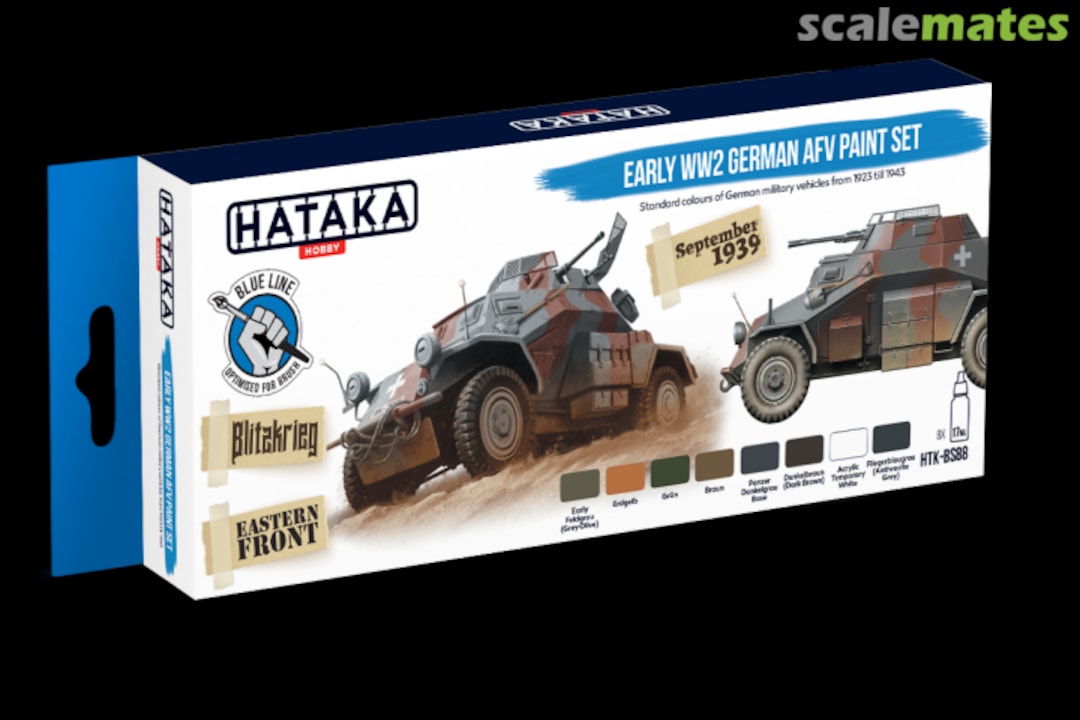 Boxart Early WW2 German AFV paint set HTK-BS88 Hataka Hobby Blue Line