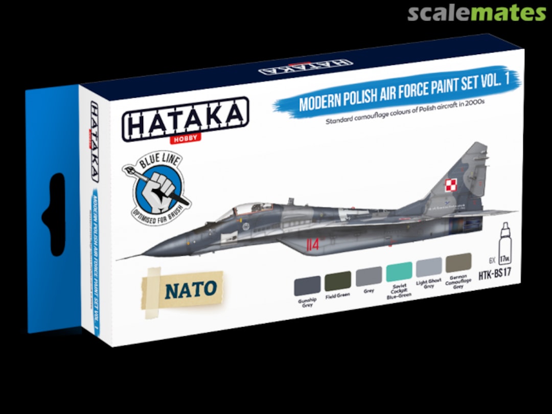 Boxart Modern Polish Air Force paint set vol.1 HTK-BS17 Hataka Hobby Blue Line Boxart Modern Polish Air Force paint set vol.1 HTK-BS17 Hataka Hobby Blue Line
