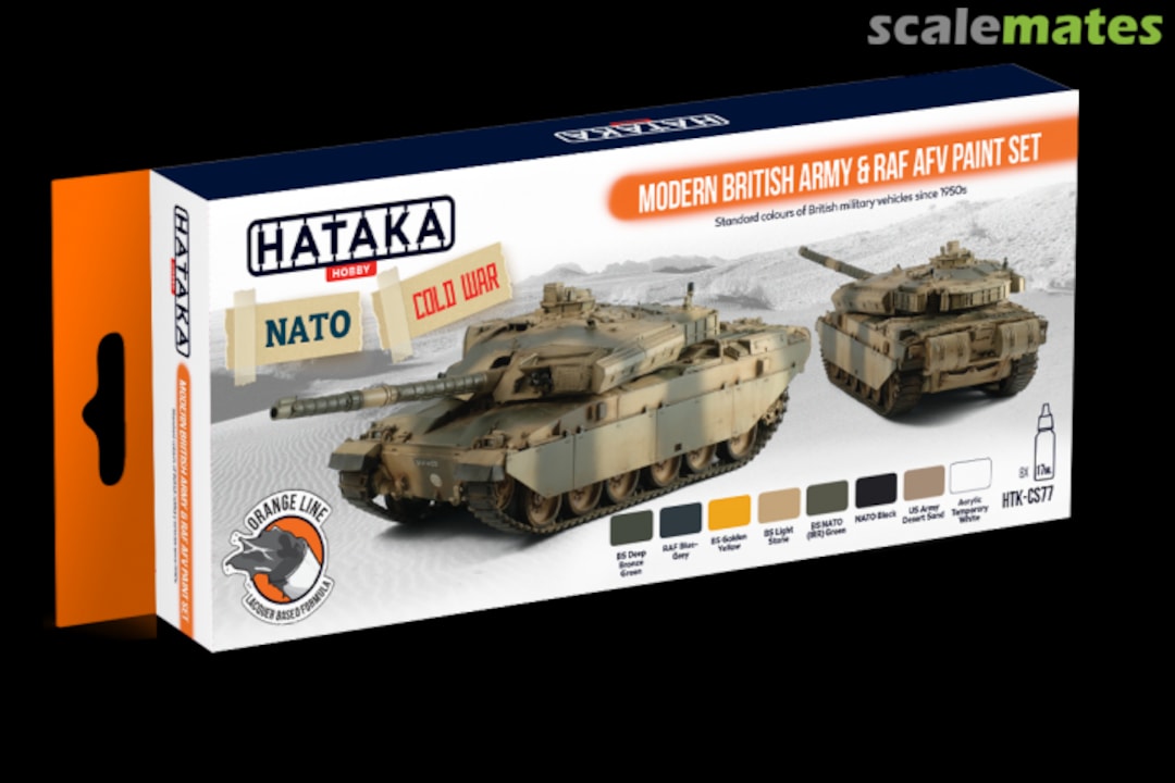 Boxart Modern British Army & RAF AFV paint set HTK-CS77 Hataka Hobby Orange Line Boxart Modern British Army & RAF AFV paint set HTK-CS77 Hataka Hobby Orange Line