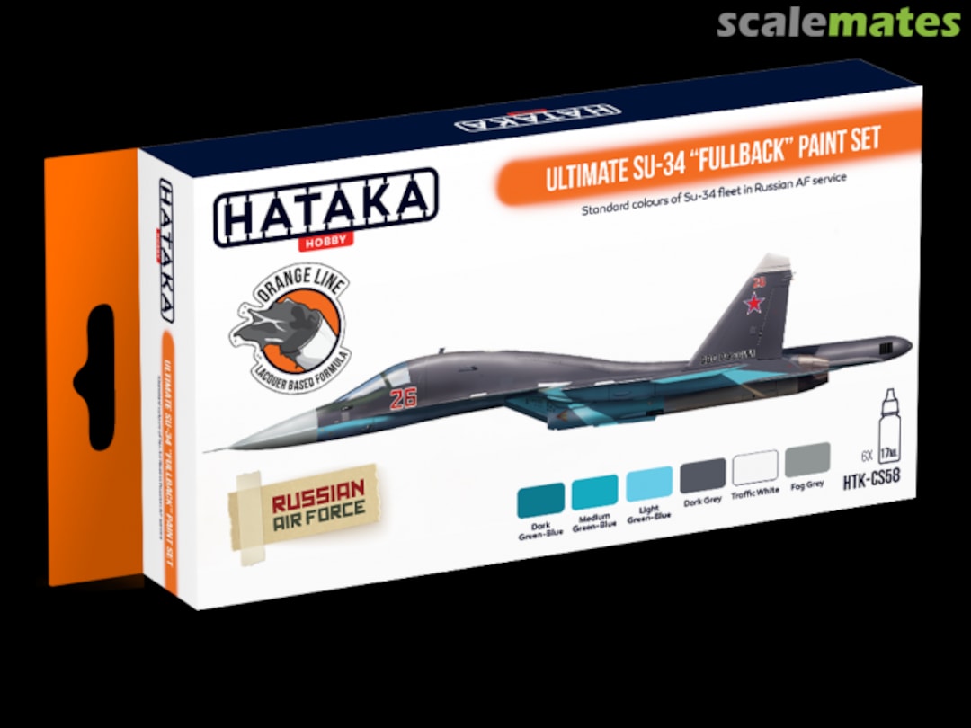 Boxart Ultimate Su-34 „Fullback” paint set HTK-CS58 Hataka Hobby Orange Line