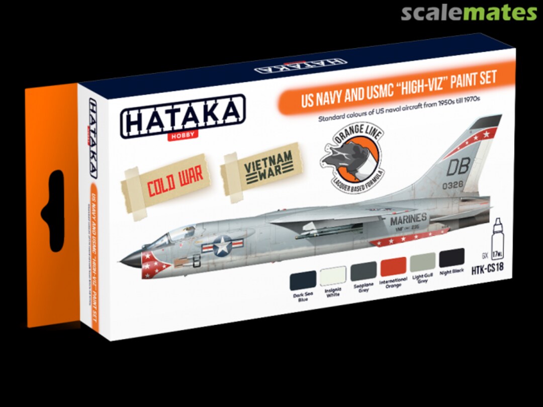 Boxart US Navy and USMC „high-viz” Paint Set HTK-CS18 Hataka Hobby Orange Line