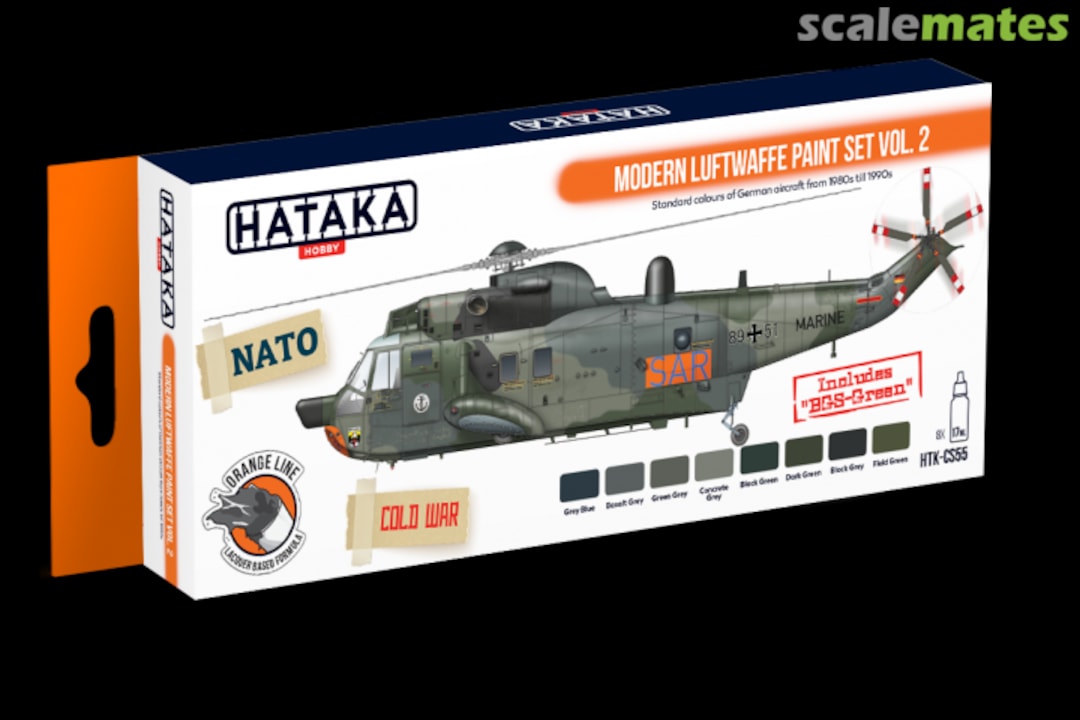 Boxart Modern Luftwaffe paint set vol. 2 HTK-CS55 Hataka Hobby Orange Line Boxart Modern Luftwaffe paint set vol. 2 HTK-CS55 Hataka Hobby Orange Line