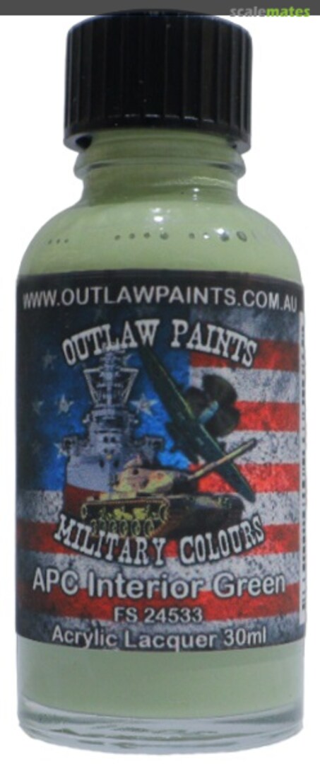 Boxart US Military Colour - APC Interior Green FS24533 OP052MIL Outlaw Paints Boxart US Military Colour - APC Interior Green FS24533 OP052MIL Outlaw Paints