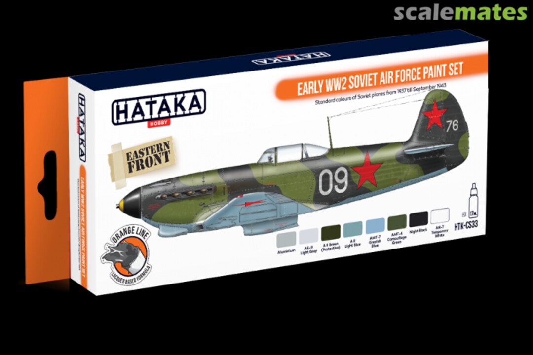Boxart Early WW2 Soviet Air Force paint set HTK-CS33 Hataka Hobby Orange Line Boxart Early WW2 Soviet Air Force paint set HTK-CS33 Hataka Hobby Orange Line