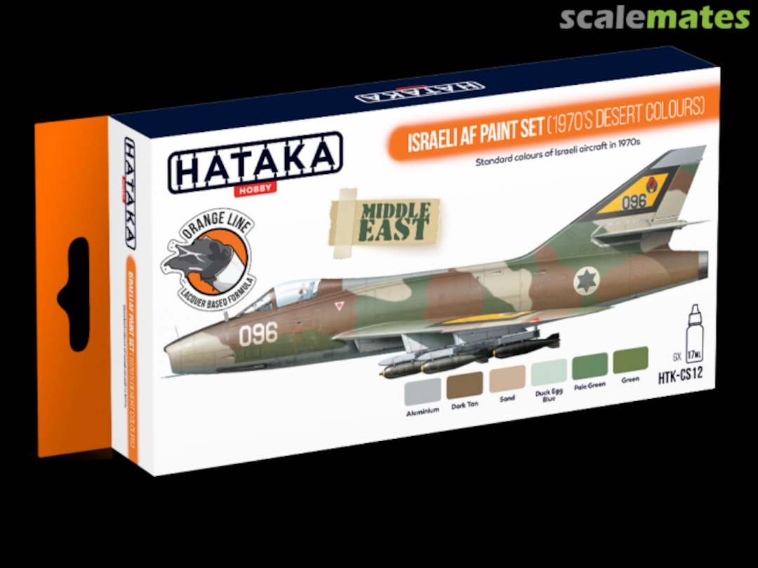 Boxart Israeli AF paint set (1970’s desert colours) HTK-CS12 Hataka Hobby Orange Line Boxart Israeli AF paint set (1970’s desert colours) HTK-CS12 Hataka Hobby Orange Line