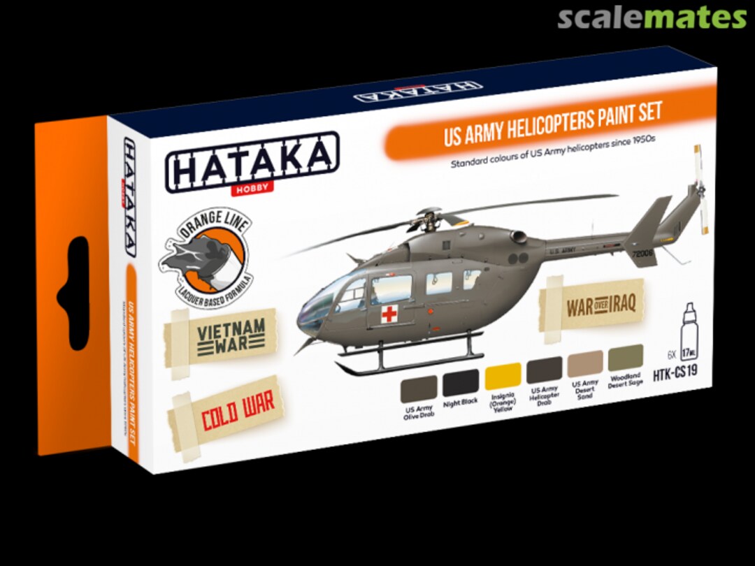 Boxart US Army Helicopter paint set HTK-CS19 Hataka Hobby Orange Line Boxart US Army Helicopter paint set HTK-CS19 Hataka Hobby Orange Line