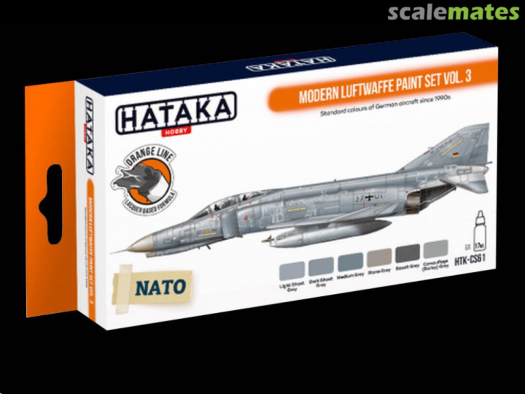 Boxart Modern Luftwaffe paint set vol.3 HTK-CS61 Hataka Hobby Orange Line Boxart Modern Luftwaffe paint set vol.3 HTK-CS61 Hataka Hobby Orange Line
