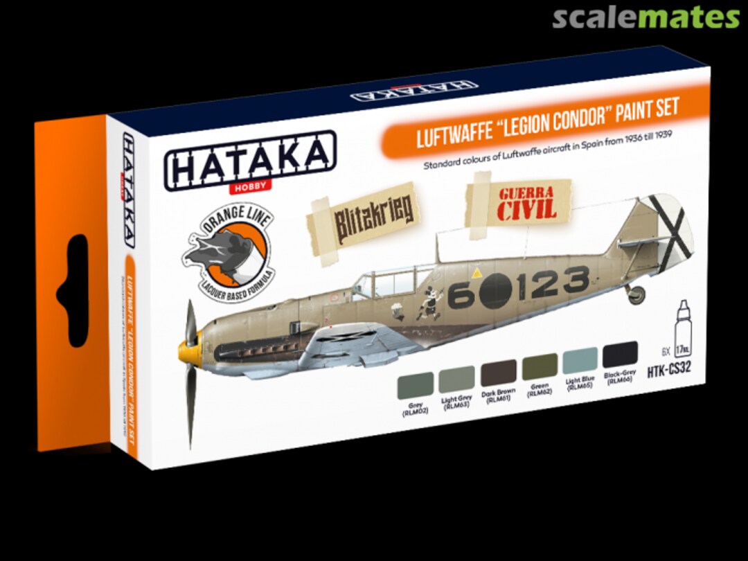Boxart Luftwaffe „Legion Condor” paint set HTK-CS32 Hataka Hobby Orange Line