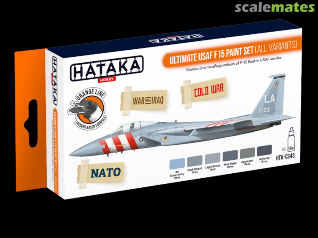 Boxart Ultimate USAF F-15 paint set (all variants) HTK-CS43 Hataka Hobby Orange Line Boxart Ultimate USAF F-15 paint set (all variants) HTK-CS43 Hataka Hobby Orange Line