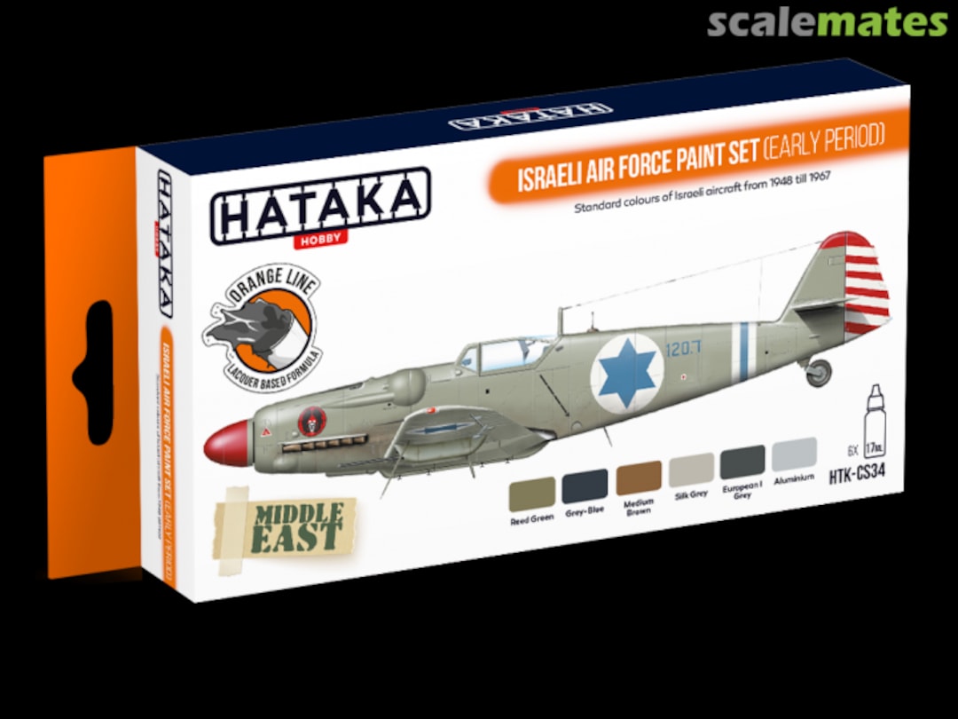 Boxart Israeli Air Force paint set (early period) HTK-CS34 Hataka Hobby Orange Line Boxart Israeli Air Force paint set (early period) HTK-CS34 Hataka Hobby Orange Line