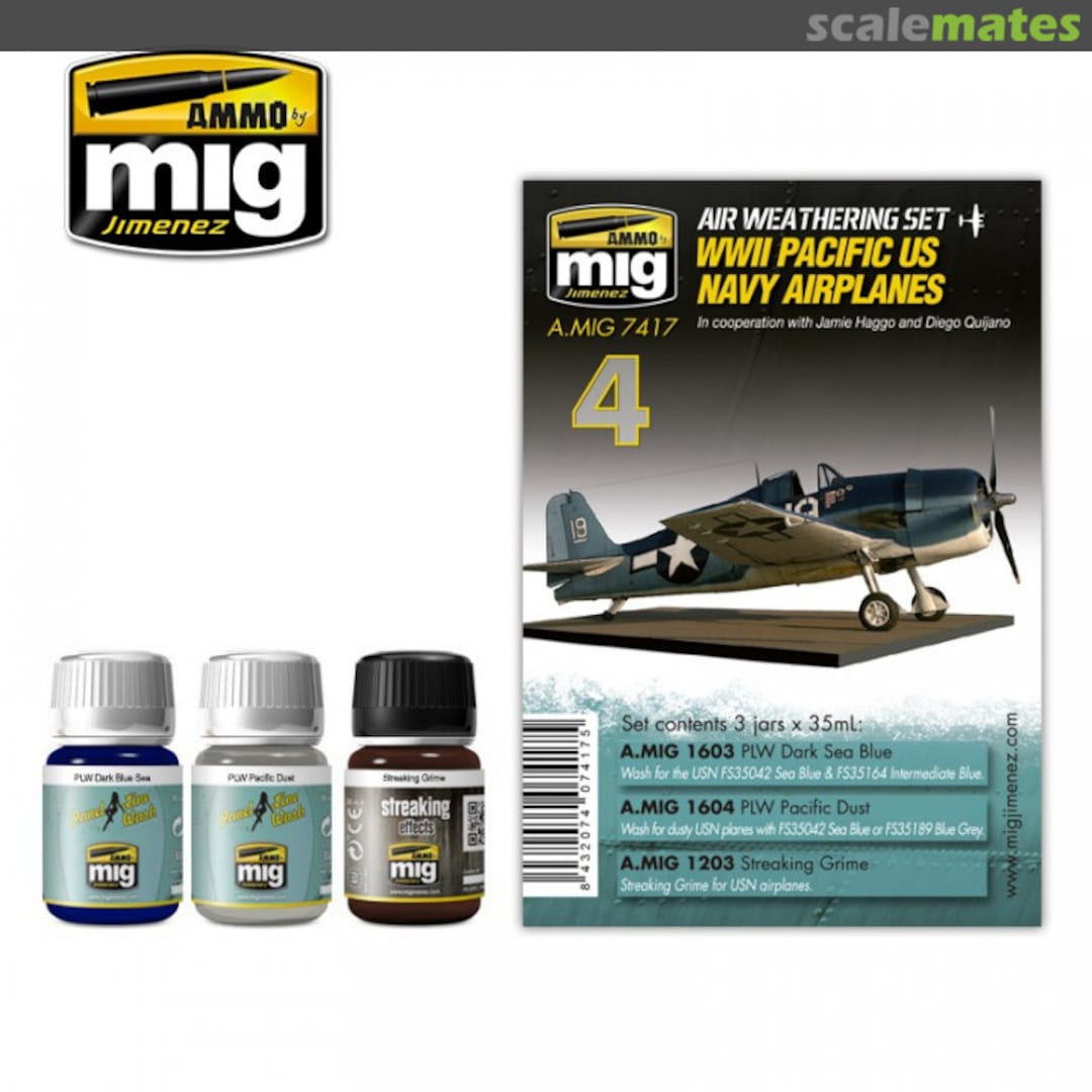 Boxart WWII PACIFIC US NAVY AIRPLANES washes set  Ammo by Mig Jimenez