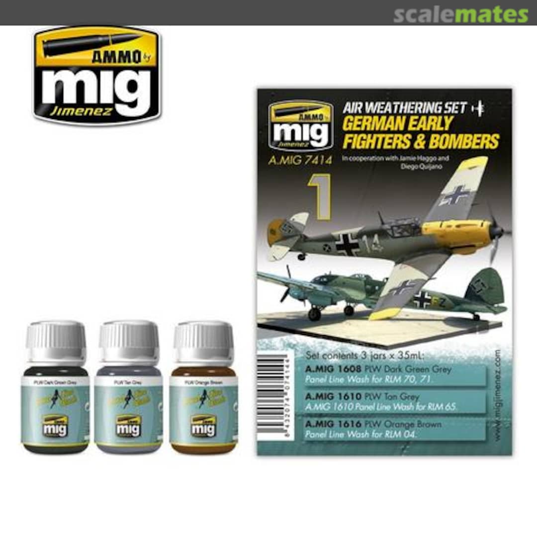 Boxart Air Weathering Set German Early Fighters & Bombers  Ammo by Mig Jimenez