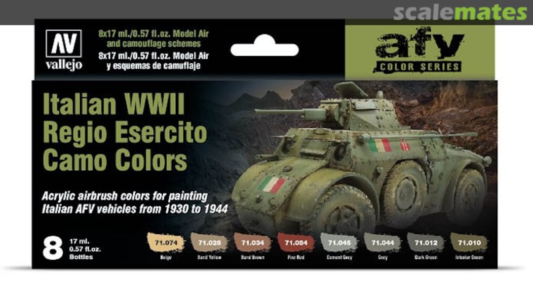 Boxart Italian WWII Regio Esercito Camo Colors 71.645 Vallejo Model Air
