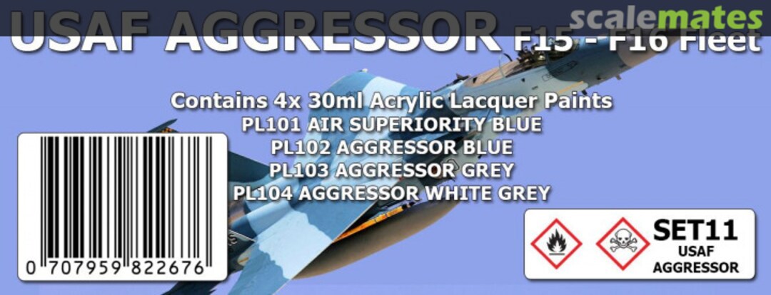 Boxart USAF AGGRESSOR F15 - F16 Colour Sett - (PL101, PL102, PL103, SET11 SMS