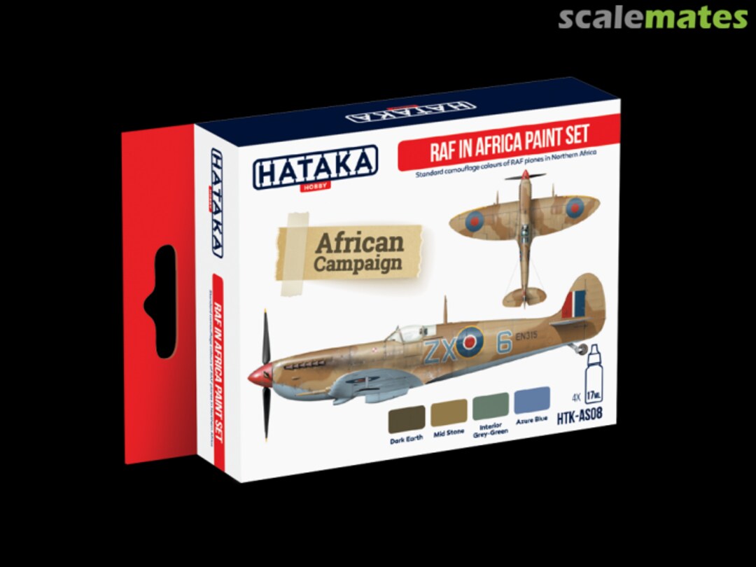 Boxart RAF in Africa paint set HTK-AS08 Hataka Hobby Red Line
