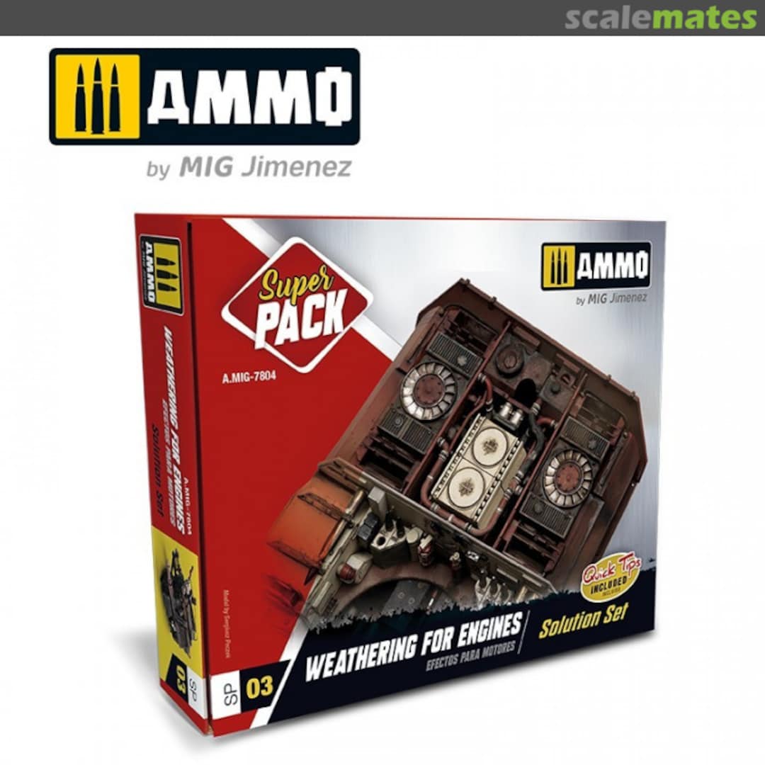 Boxart SUPER PACK Weathering for Engines A.MIG-7804 Ammo by Mig Jimenez Boxart SUPER PACK Weathering for Engines A.MIG-7804 Ammo by Mig Jimenez