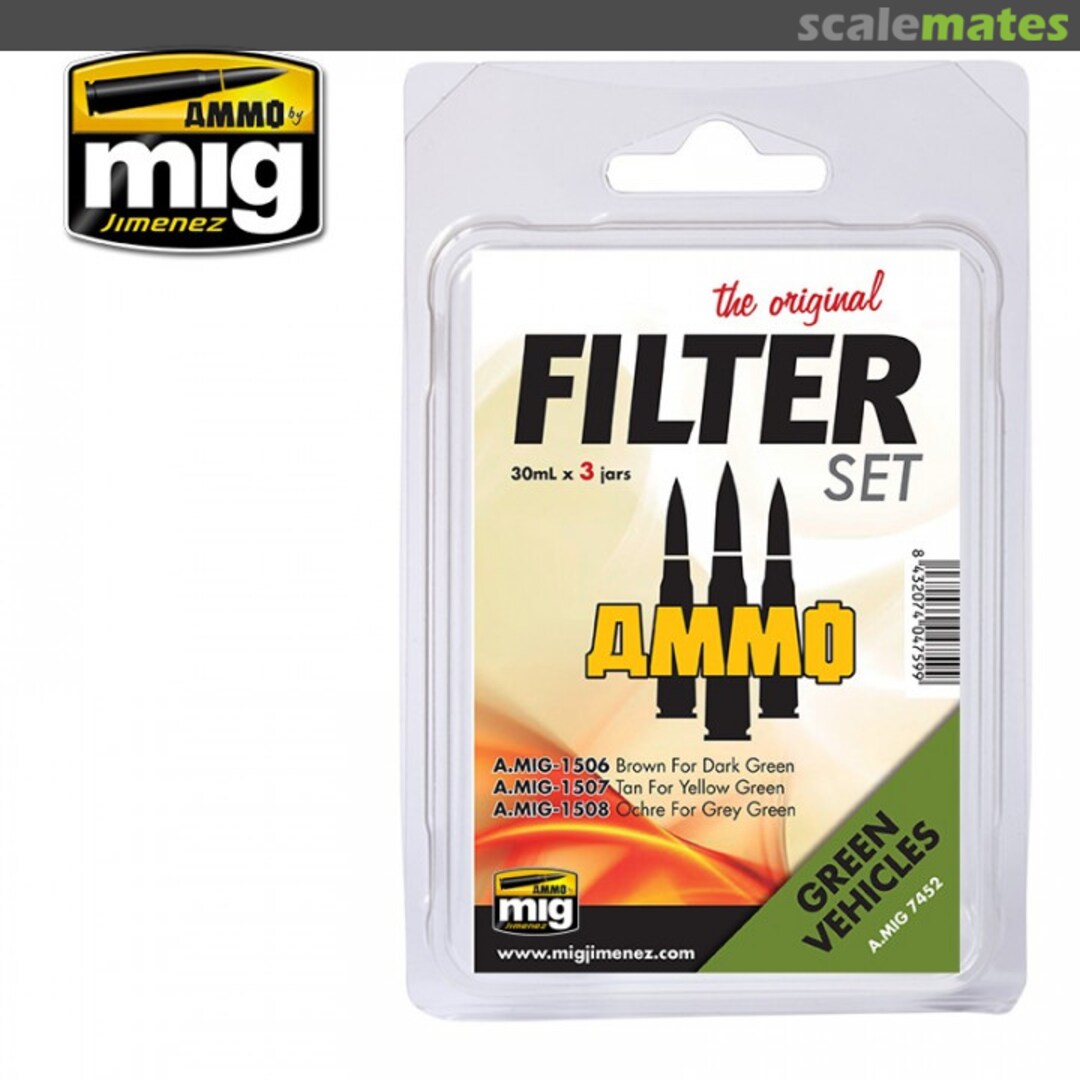 Boxart Filter Set For Green Vehicles  Ammo by Mig Jimenez