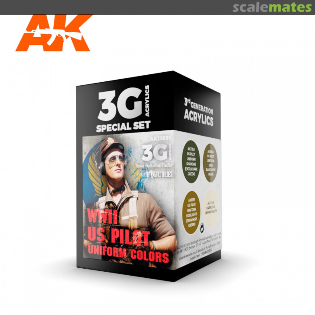 Boxart WWII US Pilot Uniform Colors  AK 3rd Generation - Figure