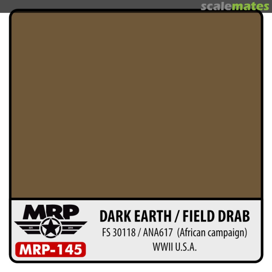 Boxart WWII US - Dark Earth / Field Drab - FS30118/ANA617 (Africa) MR.Paint Boxart WWII US - Dark Earth / Field Drab - FS30118/ANA617 (Africa) MR.Paint